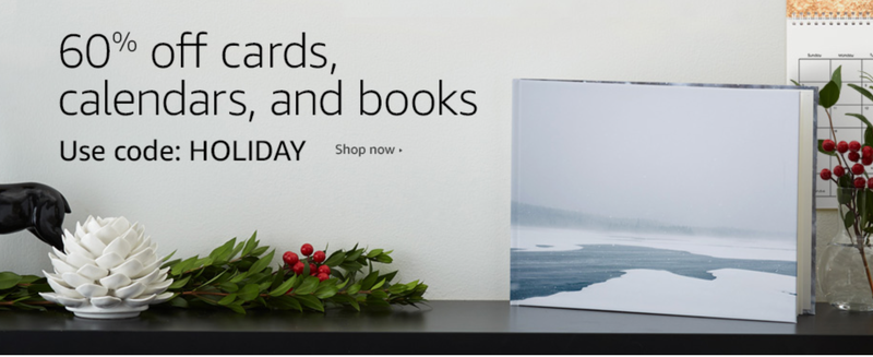 60% off Custom Photo Books, Cards, and Calendars. Promo code HOLIDAY.